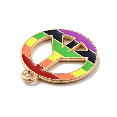 Rainbow Color Alloy Enamel Pendants ENAM-G208-10KCG-1