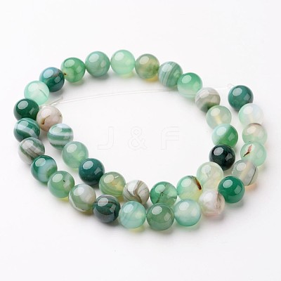 Natural Striped Agate/Banded Agate Beads Strands X-G-D845-01D-8mm-1