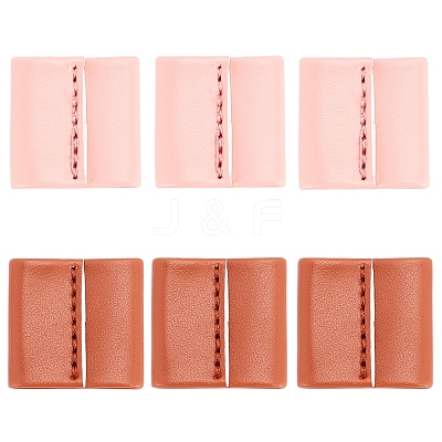 6 Pcs 2 Colors PU Leather String Slide String Keeper DIY-CA0001-67-1