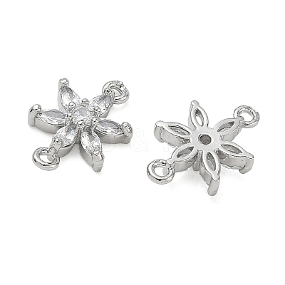 Brass Pave Clear Cubic Zirconia Connector Charms CU-CBA3F77-07P-1