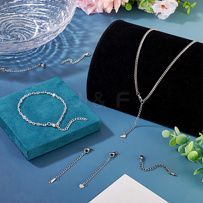 15Pcs 5 Styles 304/201 Stainless Steel Chain Extender STAS-TA0005-80-1
