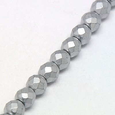 Electroplate Non-magnetic Synthetic Hematite Beads Strands G-J169C-3mm-07-1