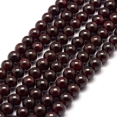 Natural Garnet Bead Strands G-P217-33-6mm-1
