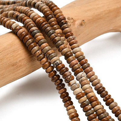Natural Picture Jasper Beads Strands G-L635-A18-4x2mm-1