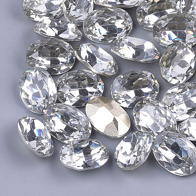Pointed Back Resin Rhinestone Cabochons CRES-S379-10x14mm-B14-1