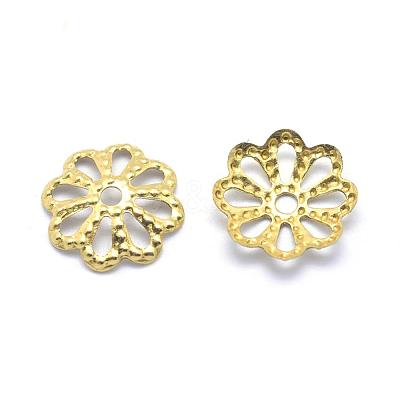 Brass Bead Caps KK-G319-02C-RS-1