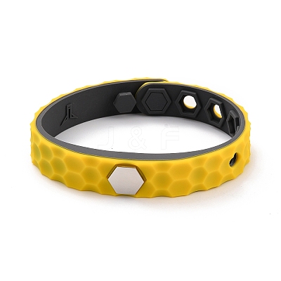 Flat Silicone Cord Bracelets LS-BJEW-F421-01B-1