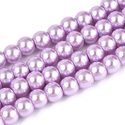Baking Paint Pearlized Glass Pearl Round Bead Strands HY-Q003-6mm-81-1
