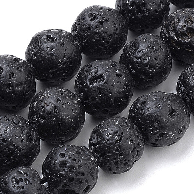 Natural Lava Rock Beads Strands X-G-S259-11-10mm-1