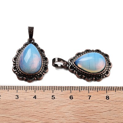 Synthetic Opalite Teardrop Pendants G-K363-01R-06-1