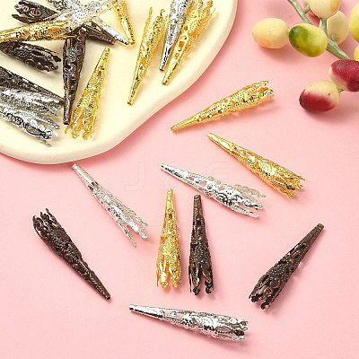 50Pcs 4 Colors Iron Bead Caps IFIN-YW0003-16-1