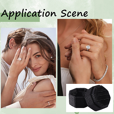 Velvet Cover Plastic Couple Ring Box VBOX-WH20003-001A-1