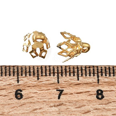 Flower Brass Bead Cap Bails KK-CBA1A60-23A-G-1