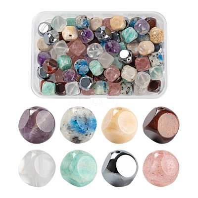 80Pcs 8 Style Natural & Synthetic Gemstone Beads G-LS0002-22-1