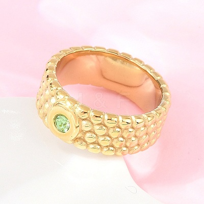 304 Stainless Steel Cubic Zirconia Finger Rings RJEW-F203-03G-03-1