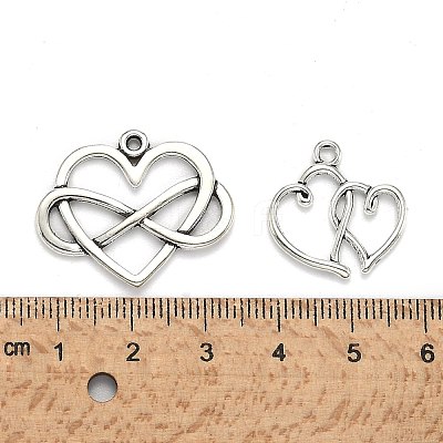 Mixed Tibetan Style Alloy Heart Pendants TIBEP-X0004-02-AS-1