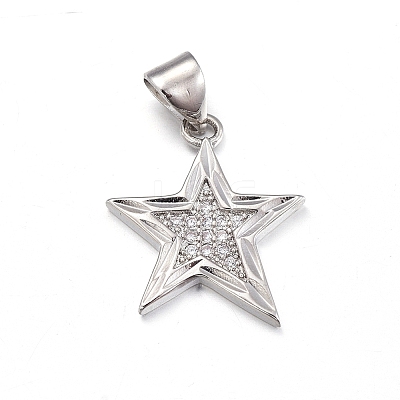 Brass Micro Pave Clear Cubic Zirconia Pendants X-ZIRC-L085-85P-1