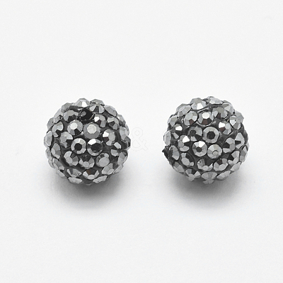 Handmade Polymer Clay Rhinestone Beads RB-L030-18A-10mm-1