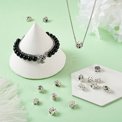40Pcs 20 Style Zinc Alloy European Beads FIND-KS0001-20-1