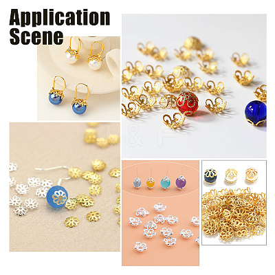 600Pcs 12 Style Iron Bead Caps IFIN-AR0001-30-1