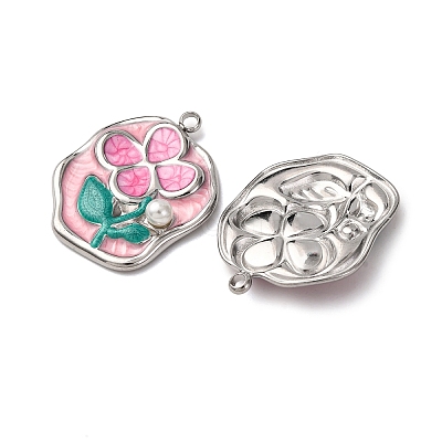 304 Stainless Steel Enamel Pendants STAS-P406-26A-P-1