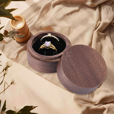 2-Slot Wood Couple Ring Storage Boxes with Velvet Inside CON-CL0001-28C-1