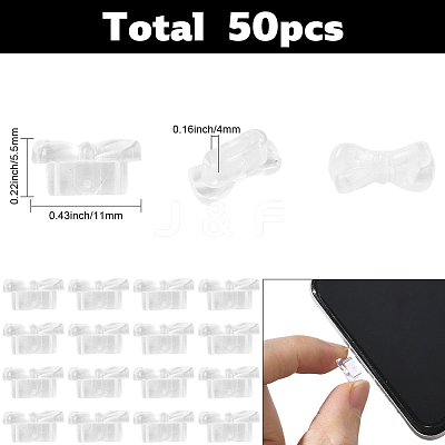 50Pcs PVC Mobile Anti-Dust Plugs AJEW-SC0031-65-1