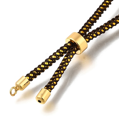 Braided Cotton Cord Slider Bracelet Making MAK-R001-01G-06-1