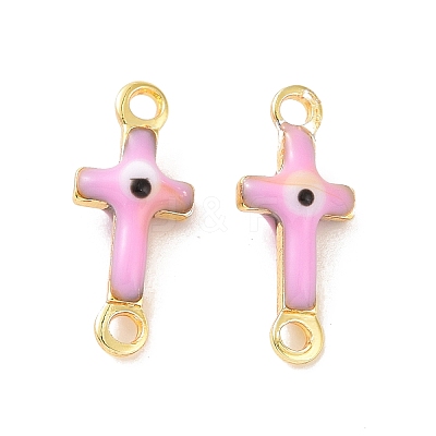 Brass Enamel Connector Charms KK-J302-08G-01-1