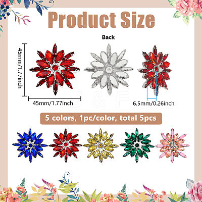 5Pcs 5 Colors Glass Cabochons GLAA-FG0001-30-1