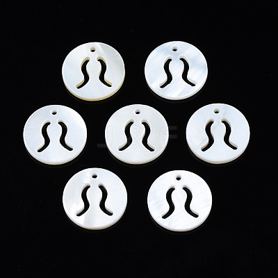 Natural Freshwater Shell Charms SHEL-N027-10G-1