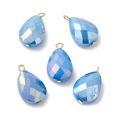Imitation Jade Glass Pendants KK-Q777-02G-02-1