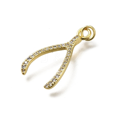 Brass Micro Pave Cubic Zirconia Pendants KK-C090-08A-G-1
