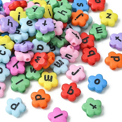 Opaque Acrylic Flower Horizontal Hole Beads SACR-YW0001-59-1