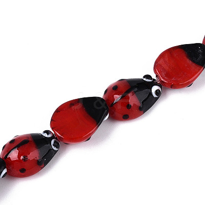 Handmade Lampwork Bumpy Beads Strands LAMP-N028-07-1