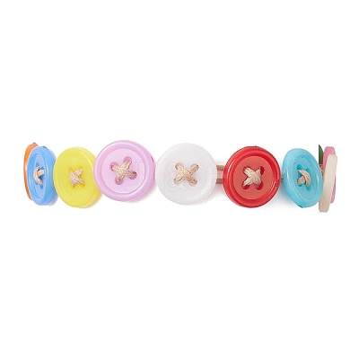 Acrylic Sewing Buttons Beaded Bracelets BJEW-JB12742-1