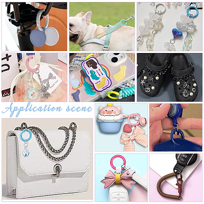 20Pcs 10 Colors Zinc Alloy Frosted Spring Gate Rings FIND-UN0002-76-1