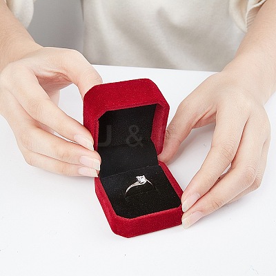 Square Velvet Ring Boxes VBOX-WH0002-01B-1