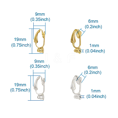 Brass Clip-on Earring Converters Findings KK-TA0007-21-1
