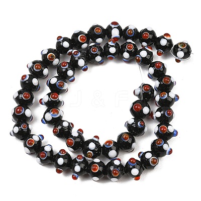 Handmade Bumpy Lampwork Beads Strands LA-CBA05D6-01-12-1