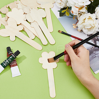 10 Bags 5 Styles Wooden Flat Craft Sticks WOOD-FH0002-10-1