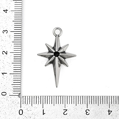 316 Surgical Stainless Steel Micro Pave Cubic Zirconia Pendants STAS-G349-01AS-01-1