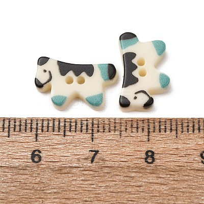 2-Hole Printed Opaque Resin Buttons RE-CBA2984-27-1