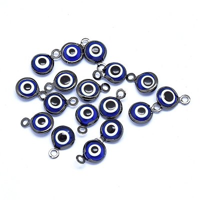 Handmade Evil Eye Lampwork Charms KK-F764-13B-04-1