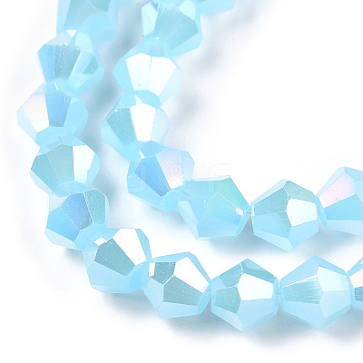 Imitation Jade Electroplate Glass Beads Strands EGLA-A039-J6mm-B03-1