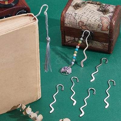 40Pcs Tibetan Style Alloy Wavy Bookmarks FIND-GA0008-48-1