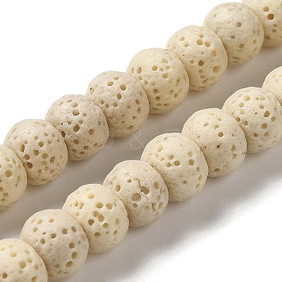 Natural Lava Rock Dyed Beads Strands G-Z036-B01-07-1
