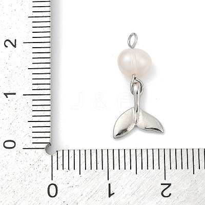 Natural Cultured Freshwater Pearl & Brass Pendants KK-U062-15P-1