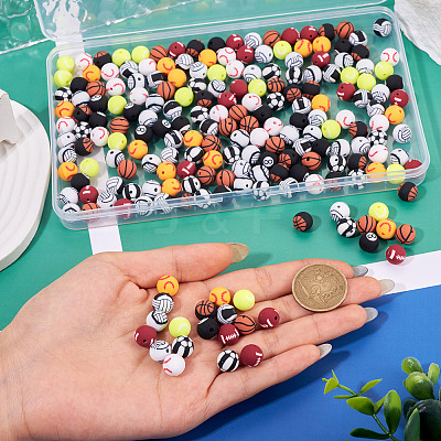 220Pcs 11 Styles Handmade 8 Ball Polymer Clay Beads CLAY-TA0001-88-1