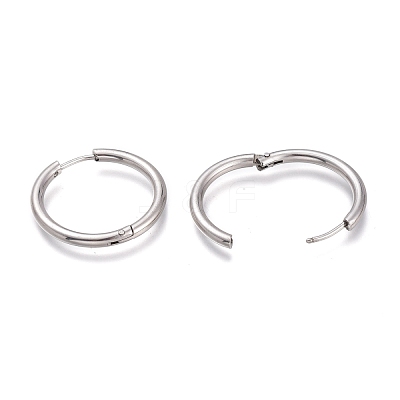 Tarnish Resistant 201 Stainless Steel Huggie Hoop Earrings EJEW-O095-05-13-1